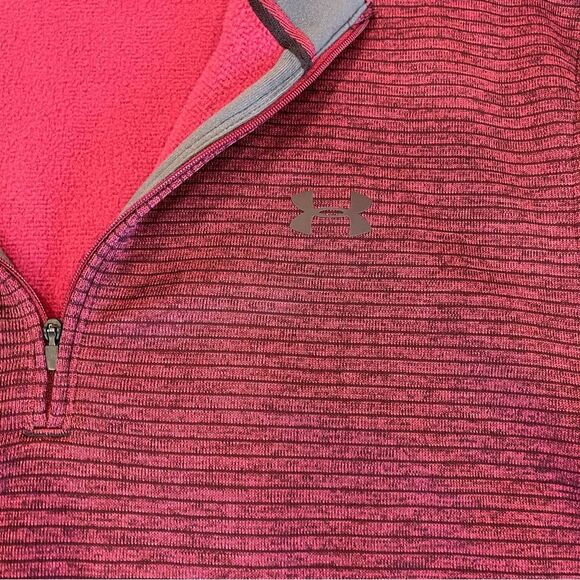 Under Armour Cranberry Wine Loose Fit Cold Gear 1/4 Zip Pullover XL - Picture 3 of 9